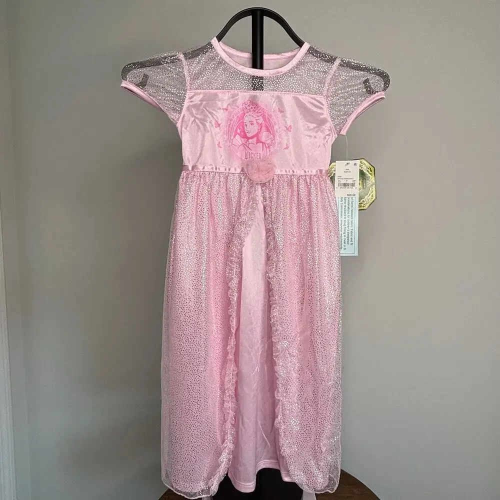 Wicked Glinda Princess Nightgown Pink Girls XS 4/5 Dress Costume New